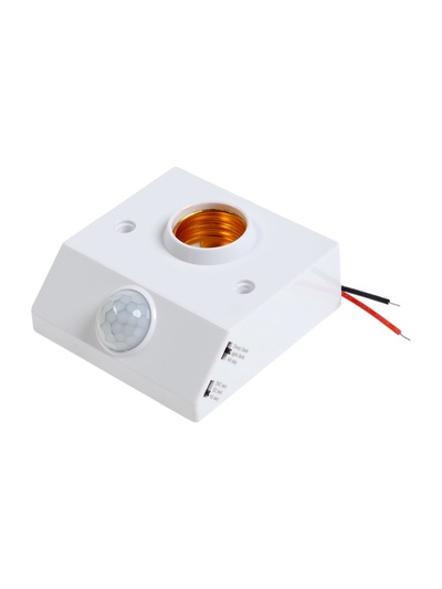 Патрон E27 с датчиком движения, 220 В, белый