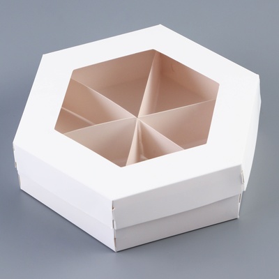 Менажница белая, 18.5×18.5×5.5 см