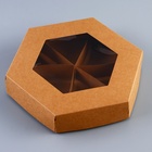 Менажница крафт, с ПВХ окном, 6 ячеек, 20×4 см - Фото 1