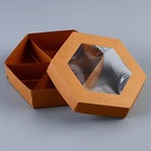 Коробка - менажница под сухофрукты, с ПВХ окном, 6 ячеек, 18.5×18.5×5.5 см - Фото 2