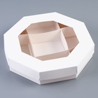 Менажница белая, с ПВХ окном, 9 ячеек, 25×5 см - Фото 1