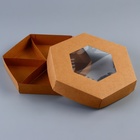 Коробка - менажница крафт, с окном, для сладостей и закусок, 23×4 см - Фото 2