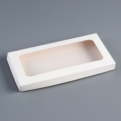 Коробка под плитку шоколада с крышкой, 17.5×9×1.5 см, белая
