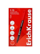 Маркер перманентный 1.0 мм ErichKrause P-70 красный, чернила на спиртовой основе светостойкие, водостойкие. Для письма на любой поверхности - Фото 7