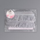 Тесьма декоративная «Бахрома», 55 мм, 10±0.5 м, цвет серебряный - Фото 2