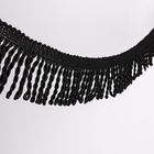 Тесьма декоративная «Бахрома», 55 мм, 10±0.5 м, чёрная - Фото 1