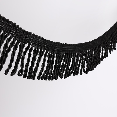 Тесьма декоративная «Бахрома», 55 мм, 10±0.5 м, чёрная