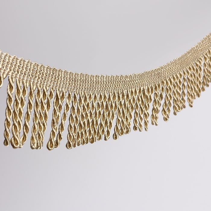 Тесьма декоративная «Бахрома», 55 мм, 10±0.5 м, бежевая - Фото 1