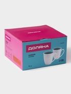 Кружки Доляна «Палитра», 350 мл, 4 шт., фарфор, белые, бирюзовые - Фото 5