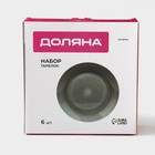 Тарелки Доляна «Палитра», d=26.6 см, набор 6 шт., фарфор, серые - Фото 5