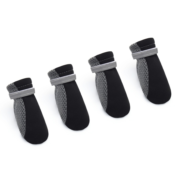 Ботинки для собак «Комфорт +», размер L (5.3×4 см), серо-чёрные - Фото 1