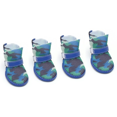 Ботинки для собак «Боец», набор 4 шт., размер 2 (подошва 4.5×3.7 см) камуфляж синий