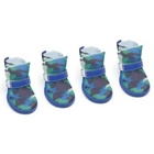 Ботинки для собак «Боец», набор 4 шт., размер 3 (подошва 5×4.2 см) камуфляж синий - Фото 1