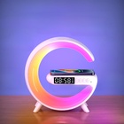 Портативная колонка - ночник G63, 15 Вт колонка, 15 W зарядка, 1800 мАч, подсветка, белая - Фото 4