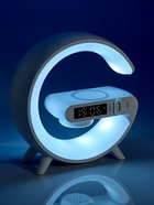 Портативная колонка - ночник G63, 15 Вт колонка, 15 W зарядка, 1800 мАч, подсветка, белая - Фото 13