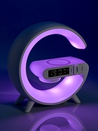 Портативная колонка - ночник G63, 15 Вт колонка, 15 W зарядка, 1800 мАч, подсветка, белая - Фото 14