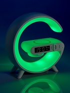 Портативная колонка - ночник G63, 15 Вт колонка, 15 W зарядка, 1800 мАч, подсветка, белая - Фото 16