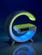 Портативная колонка - ночник G63, 15 Вт колонка, 15 W зарядка, 1800 мАч, подсветка, белая - Фото 18