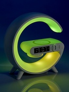 Портативная колонка - ночник G63, 15 Вт колонка, 15 W зарядка, 1800 мАч, подсветка, белая - Фото 20