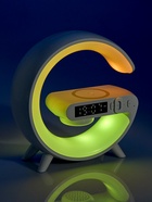 Портативная колонка - ночник G63, 15 Вт колонка, 15 W зарядка, 1800 мАч, подсветка, белая - Фото 21