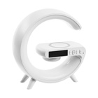 Портативная колонка - ночник G63, 15 Вт колонка, 15 W зарядка, 1800 мАч, подсветка, белая - Фото 7