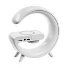 Портативная колонка - ночник G63, 15 Вт колонка, 15 W зарядка, 1800 мАч, подсветка, белая - Фото 10