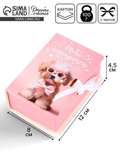 Складная коробка-книга «Тебе подарочек», 12×8×4.5 см