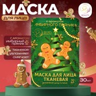 Новый год. Маска для лица тканевая, новогодняя, с ароматом имбирного пряника - Фото 1