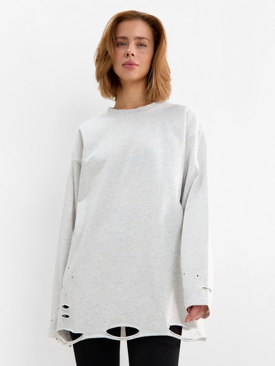 Лонгслив женский MINAKU: One Most Brand, серый меланж, размер onesize