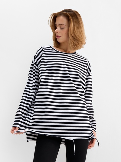 Лонгслив женский MINAKU: One Most Brand, принт широкая полоска, размер onesize