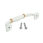 Ручка-скоба ТУНДРА PC176BL LIGHT, м/о 96 мм, цвет белый с золотом, 4 шт TMP - фото 808589258