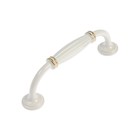 Ручка-скоба PC176WW/GP, м/о 96 мм, белая с золотом, 4 шт TMP - фото 808589262