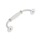 Ручка-скоба PC176WW/GP, м/о 96 мм, белая с золотом, 4 шт TMP - фото 808589263