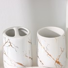 УЦЕНКА Набор для ванной «Гроза», 4 предмета, мыльница, дозатор для мыла, 2 стакана, белый - Фото 3