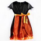 Карнавальный костюм «Милая ведьма»: платье, шляпа, гольфы, брошка, рост 104-110 см, оранжевый - Фото 2