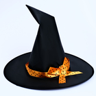 Карнавальный костюм «Милая ведьма»: платье, шляпа, гольфы, брошка, рост 116-122 см, оранжевый - Фото 8