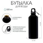 Бутылка для воды, 500 мл, корпус из алюминия, пластик, чёрная - Фото 1
