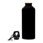 Бутылка для воды, 500 мл, корпус из алюминия, пластик, чёрная - Фото 3