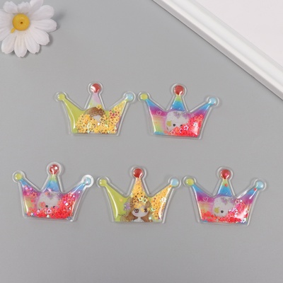 Шейкер для творчества PVC «Корона принцессы», с глиттером, 4.4×6.5 см, МИКС