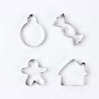 Формы для выпечки новогодние «Новогодняя почта», 4 шт. - Фото 2