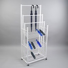 Стойка под зонты, разборная, 3 наклонные корзины, 3 яруса, 60×40×150 см, белая - Фото 3