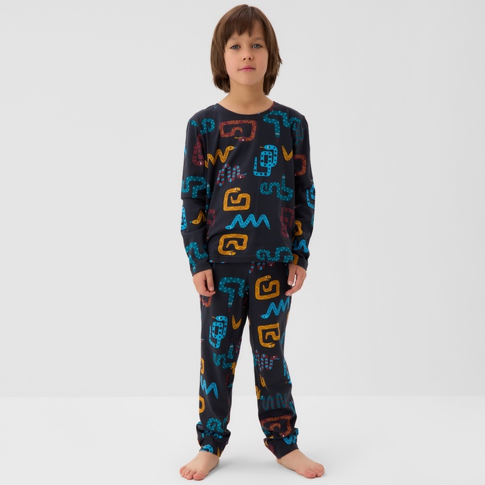 Пижама детская (лонгслив и брюки) KAFTAN Змейки размер 28 (86-92 см) - Фото 1