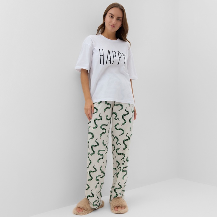 Пижама новогодняя женская (футболка и брюки) KAFTAN «Змеи» размер 40-42
