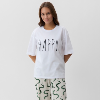 Пижама новогодняя женская (футболка и брюки) KAFTAN "Змеи" размер 52-54