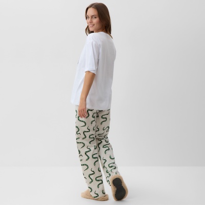 Пижама новогодняя женская (футболка и брюки) KAFTAN "Змеи" размер 52-54