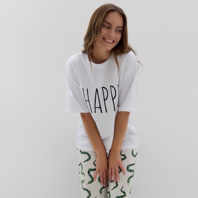 Пижама новогодняя женская (футболка и брюки) KAFTAN "Змеи" размер 52-54