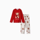 Пижама детская: лонгслив, брюки, KAFTAN «Мишка в шарфе», рост 110-116 см - Фото 8