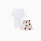 Пижама для девочки новогодняя (футболка и шорты) KAFTAN «Мишка в шарфе», размер 30 (98-104 см) серо-белая - Фото 14