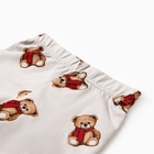 Пижама новогодняя для девочки: футболка, шорты, KAFTAN «Мишка в шарфе», серо-белая, рост 134-140 см - Фото 12