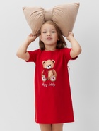 Сорочка для девочки новогодняя KAFTAN «Мишка в шарфе», красная, рост 122-128 см - Фото 4